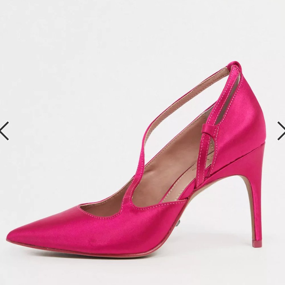 Reiss Pointed-Toe Pumps in Hot Pink